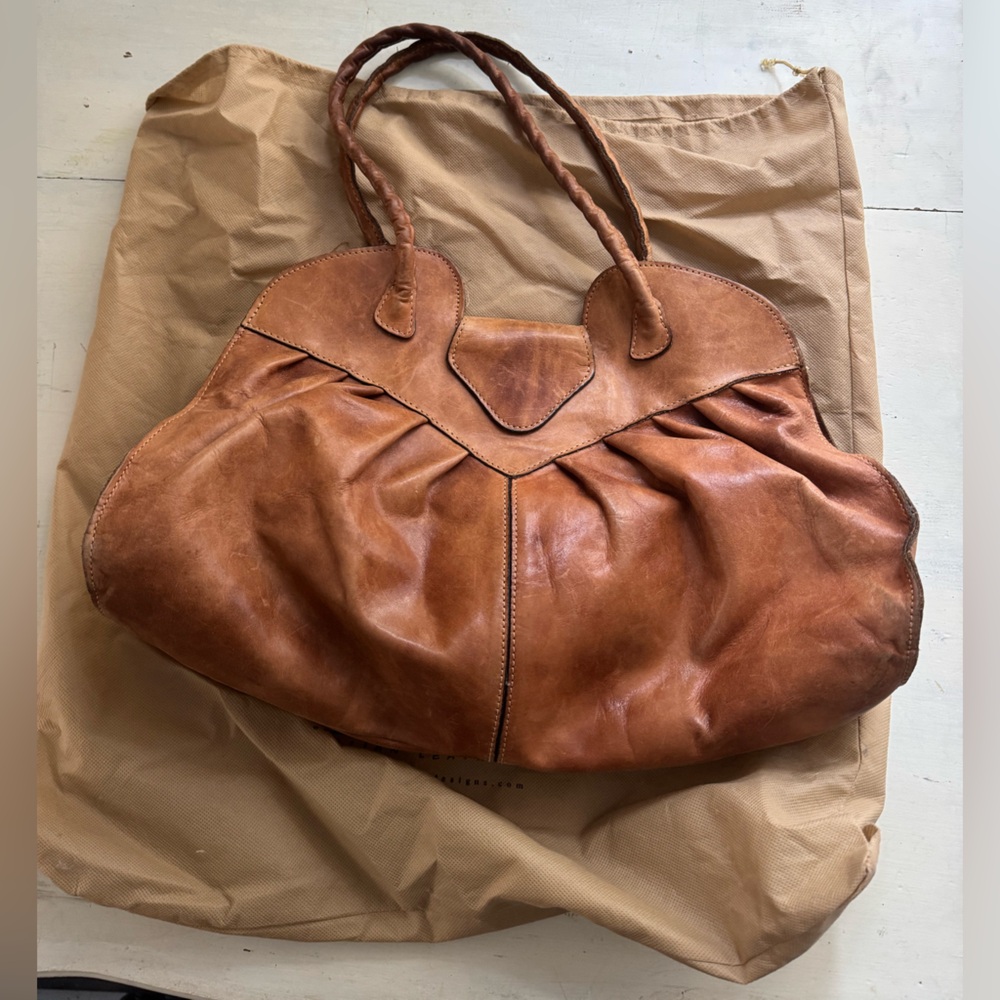 Patricia Nash Tan Leather Shoulder Bag Large Lionel Purse
